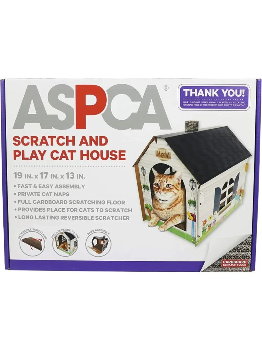 Cozy Cat House Hideaway Playhouse with Scratching Pad - 19